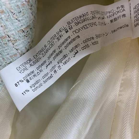 Zara Blazer Tweed Double Breasted Light Blue Blogger Fave Womens Size Medium - Picture 12 of 15